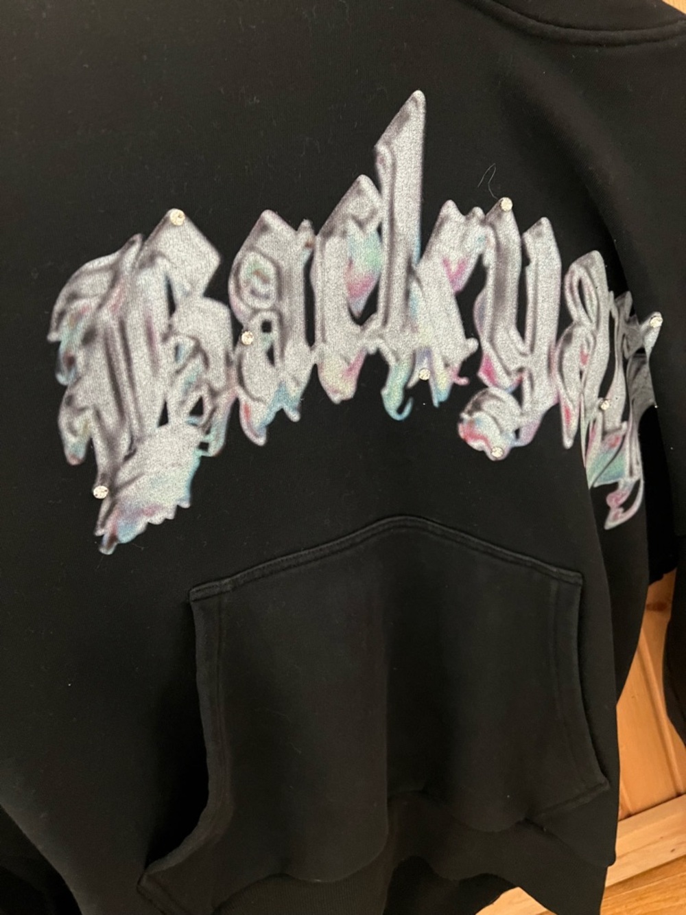 Backyard Black women’s  Pullover Hoodie with Iridescent Graphic